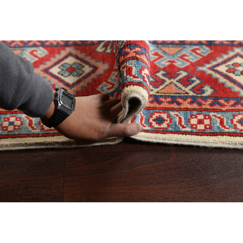 Tapis ivoire noué à la main de conception unique 6 pi 7 po x 9 pi 10 po