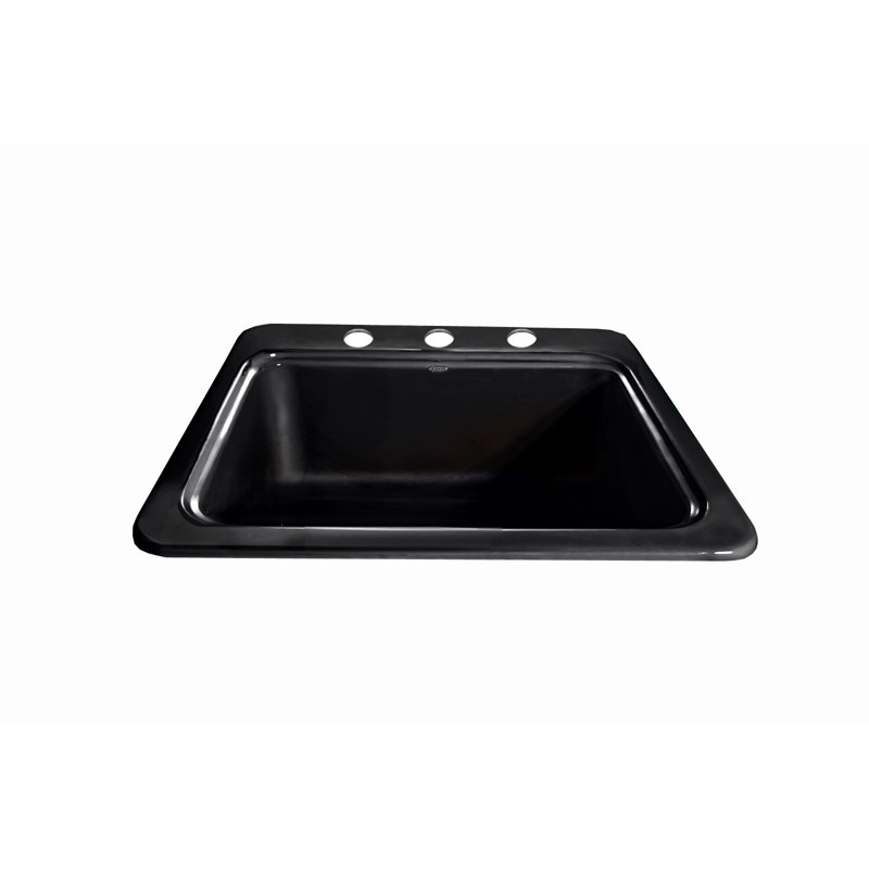 Évier à lessive encastré 25 po x 22 po Big Horn, Noir