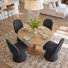 4 - Person Dining Table Sets With Round Table & 4 Swivel Upholstered Fabric Chairs
