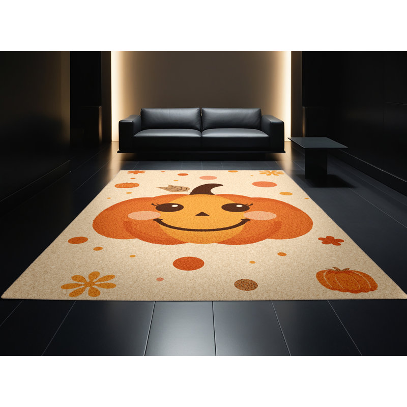Soft Plush Feuerstein Thanksgiving Modern & Contemporary Abstract Area Rug in Brown – Beige Binding, 2x4