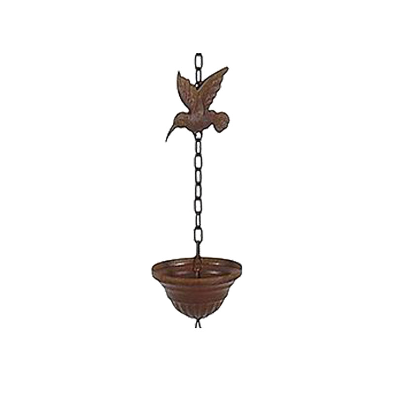 Rustic Hummingbird Metal Rain Chain