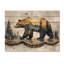 Double exposition Bear Into The Lake III - Décoration murale ours en bois - sur bois de pin naturel-1182921181