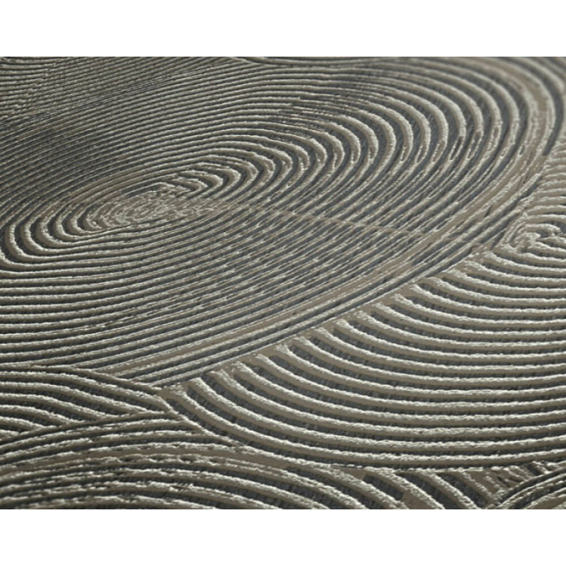 Rouleau de papier peint texturé L 33 pi x l 21 po Mahpiya Circles, Noir / brun / métallique
