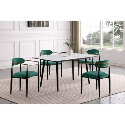 Chaises d'appoint modernes 2 pièces, tissu d'ameublement, tissu de décoration de salle à manger ultramoderne, style contemporain