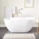 Hibiscus Oval Acrylic Soaking Freestanding Tub with Integrated Drain, Overflow and Tap Deck