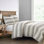 Prescott Ticking Stripe Pattern Woven Classic Chic Casual Farmhouse Coastal 3 Piece Duvet Cover Set