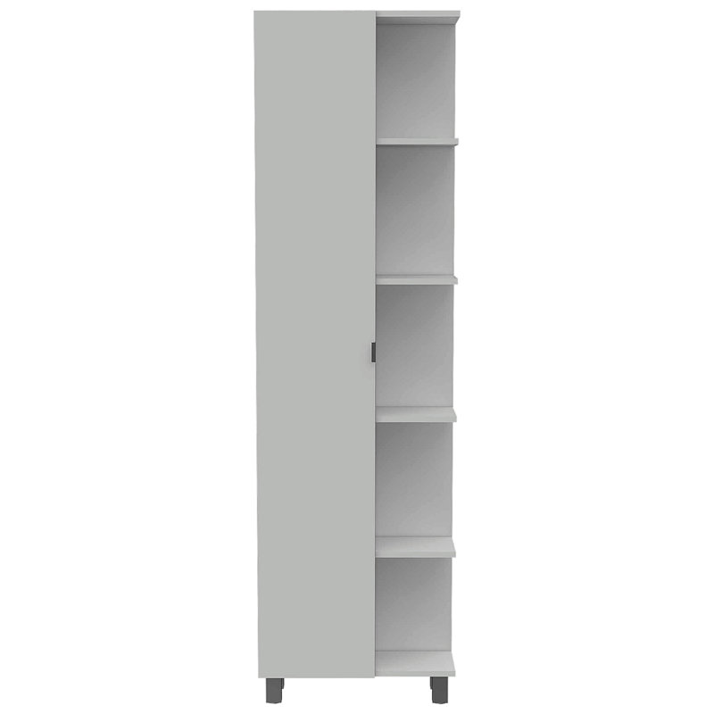 5-Shelf Linen Cabinet, White