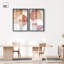 Modernist Circles Duo Shadowbox Print Boho Beige Wall Art Set by Art Remedy, Black Frame, 10 x 15-389049666-389049670