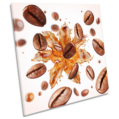 Coffee Bean Explosion - Wrapped Canvas Print