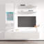 Meuble audio-vidéo mural flottant moderne de 63 po avec éclairage à DEL 16 couleurs Wacker, finition ultrabrillante-1242252849
