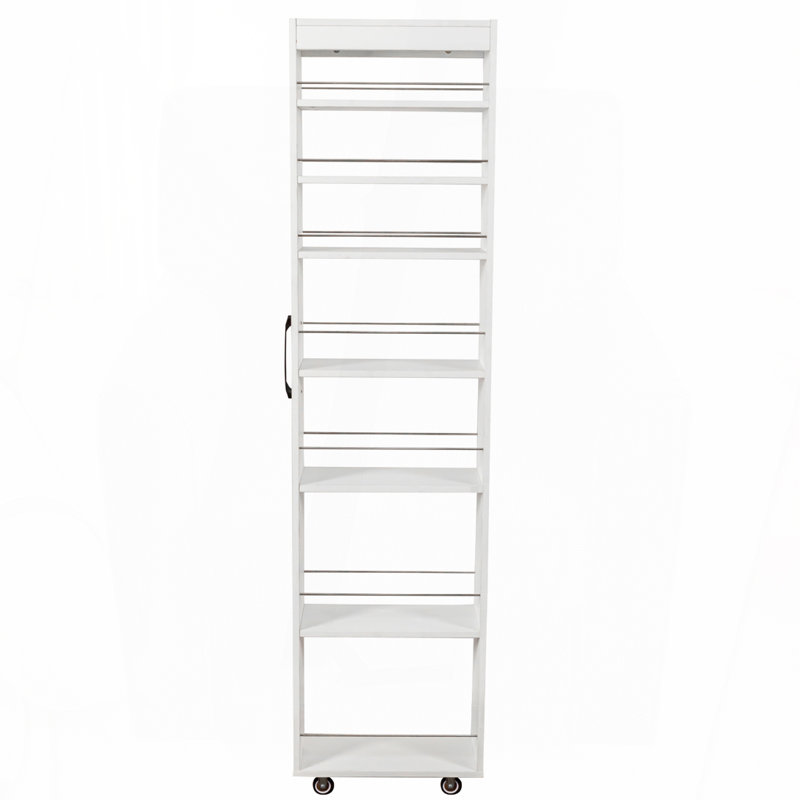 Étagère de rangement mobile à 7 niveaux avec roulettes