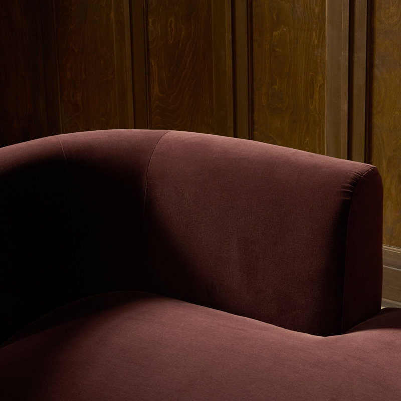 Deandra Velvet Chaise Lounge, Surrey Plum