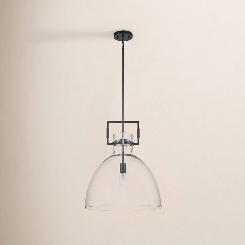 Miami 1-Light Dimmable Dome Pendant, Black
