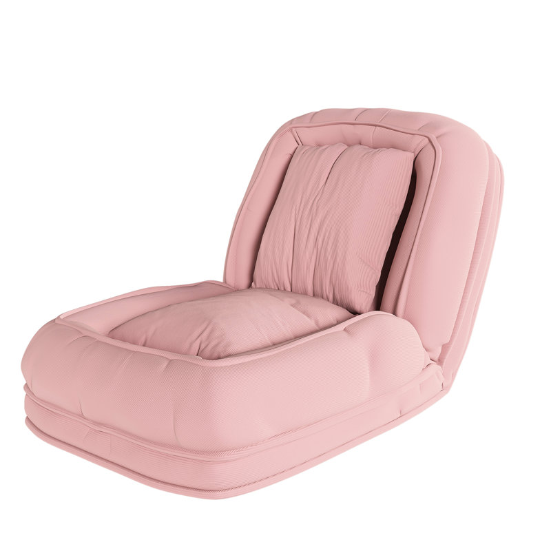 Foldable Lazy Pink Bed, 90 - 180 Metal Tilt Frame, 5 Locking Positions, Suitable For All Weights Bed With Adjustable Space Saving Design Small Spaces