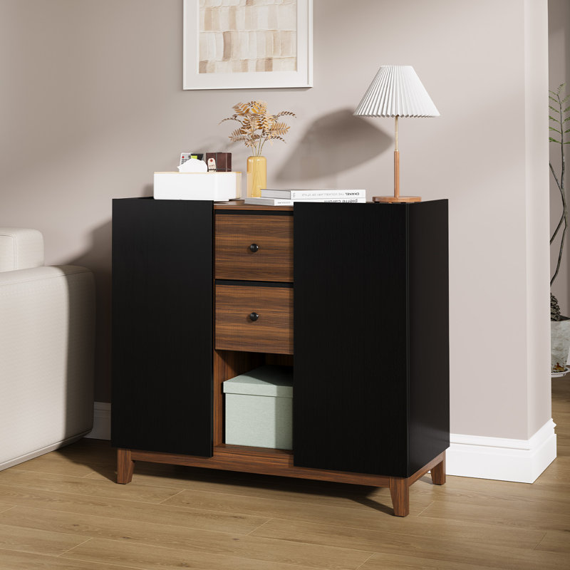 Bathroom Storage Cabinets With Drawers And Doors, Kitchen Storage Cabinet With Adjustable Shelf, Floor Sideboard Buffet Cabinet For Living Room, Kitchen, Hallway, Dining Room, Black Walnut