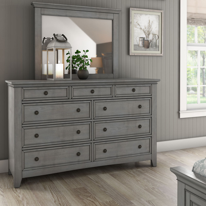 Kingery 66" W 9-Drawer Dresser , Antique Gray