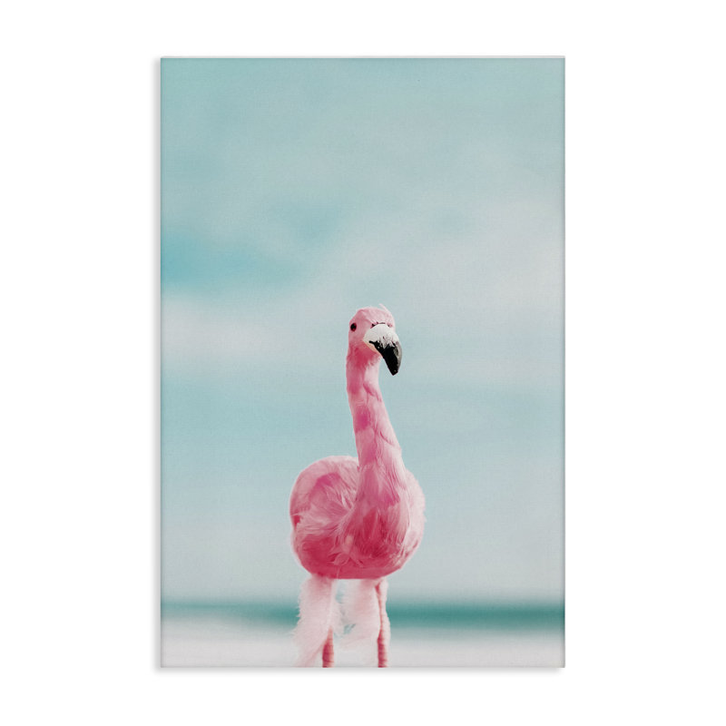 Art mural Funky Summer Flamingo par Nataly White, H 24 po x l 16 po