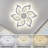 Flower Ceiling Fans With Lights And Remote, Modern Low Profile Flush Mount Ceiling Fan, Dimmable Led Ceiling Light Fixture,-271354249-287202573