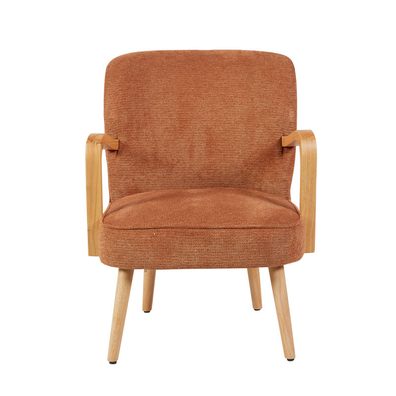 Alfredia Modern Soft Touch Fabric Accent Chair, Rust
