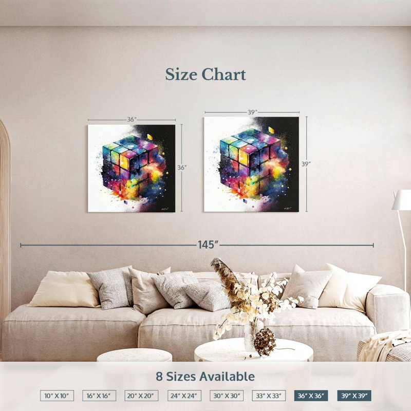 Senne Rubik, 36" H x 36" W