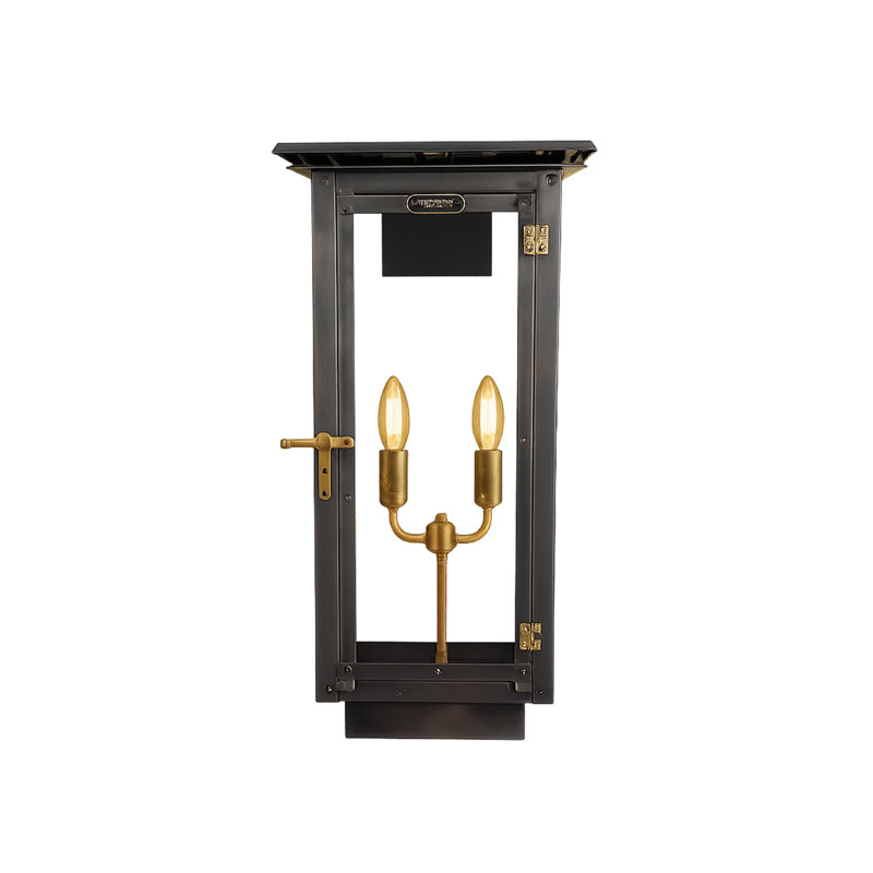 Brooklyn Flush Mount 18” Copper Electric Lantern | Indoor & Outdoor Lighting, 18" H x 8.25" W x 8.25" D