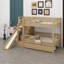 Lit superposé multifonctionnel avec escalier de rangement, glissade et tiroirs pratiques