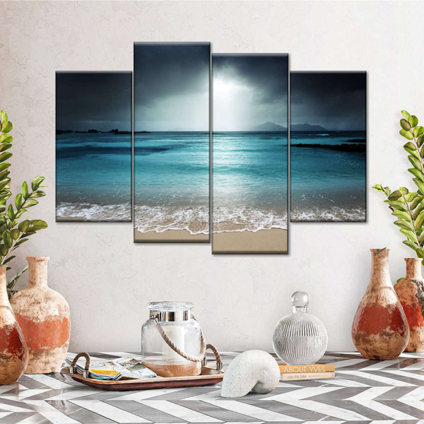 Rosecliff Heights La Digue Island Evening Sky On Canvas 4 Pieces Set ...