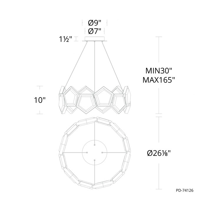 1 - Light LED Unique/Statement Pendant