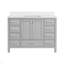 Meuble-lavabo sur pied 48 po, meuble-lavabo autoportant avec comptoir, armoire de rangement en bois massif gris