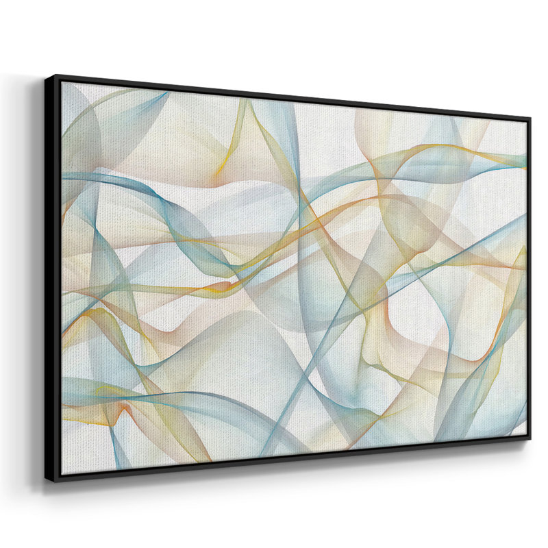 "Curves and Waves VI", reproduction d'art sur toile, H 27 po x l 41 po x P 2 po, Noir