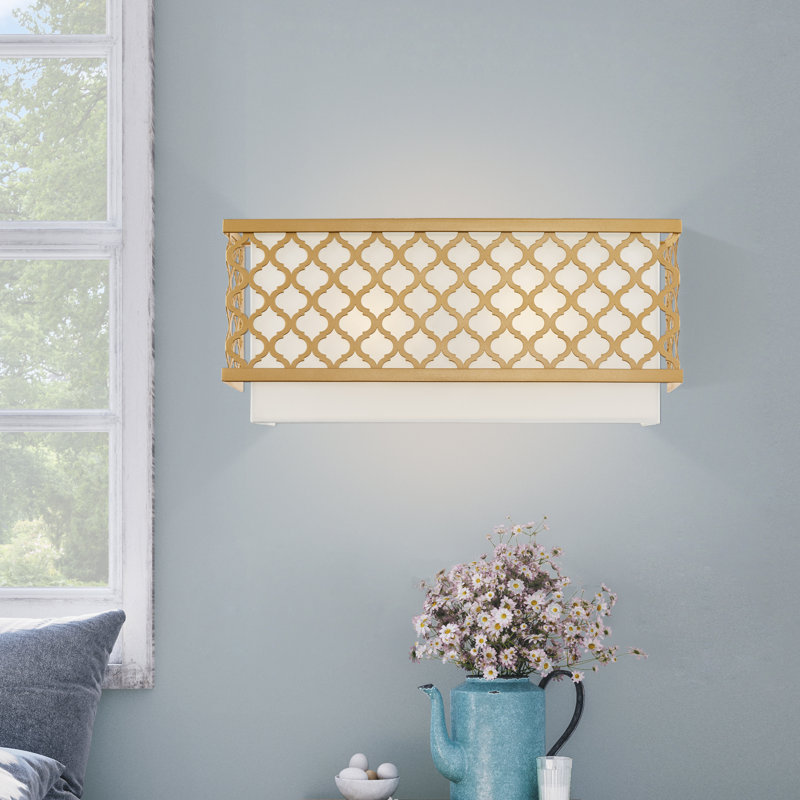Mance Wall Sconce, Soft Gold, 7" H x 16" W x 3.88" D