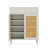 31.49” Mint Green Wooden Shoe Cabinet With Rattan Doors And Drawer, 4-Tier Shoe Storage Organizer, Shoe Storage