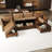 Modular Sectional Sofa With Storage, Modern Brown Faux Leather, Reversible Chaise, U Shaped Couch For Living Room, Waterproof & Easy Clean, Seats With 2 Ottomans-1878409068