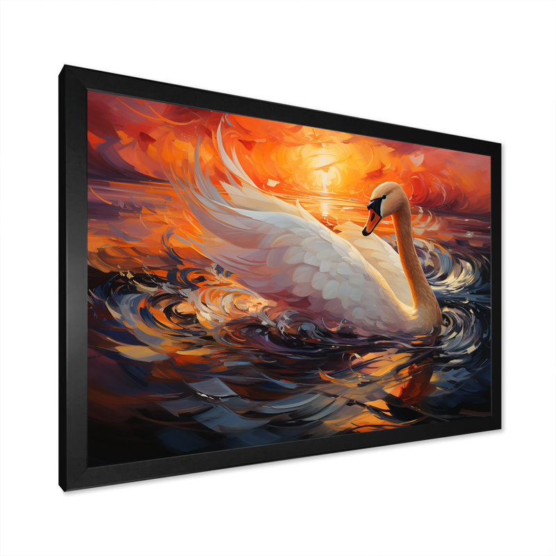 «Swans Odyssey Beauty» sur toile, Cadre photo noir, H 16 po x l 32 po x P 1 po