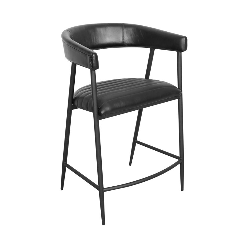 Tabouret de comptoir en cuir Preston