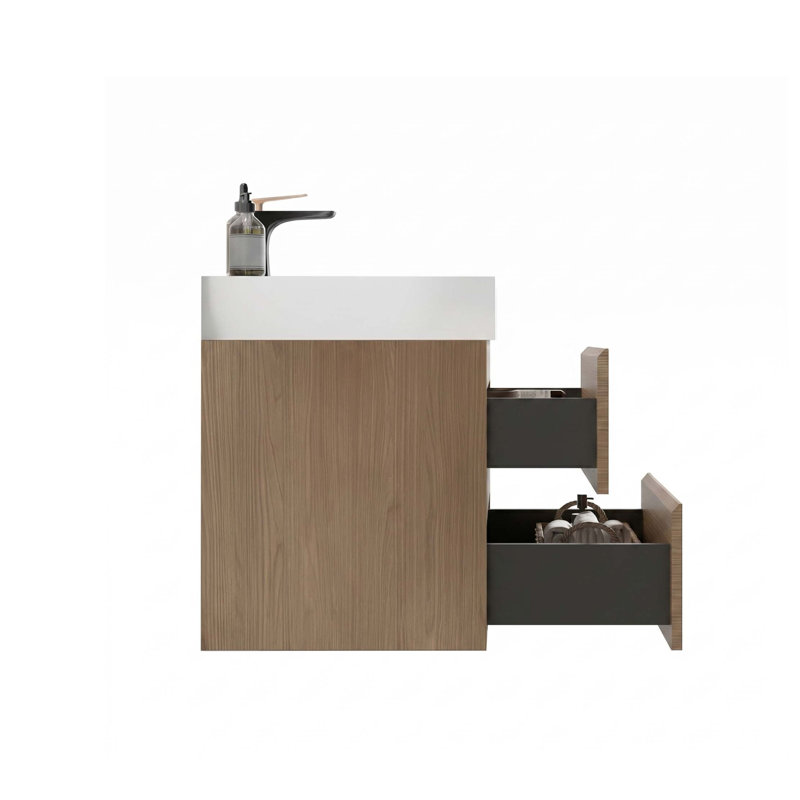 Meuble-lavabo flottant Alice avec rangement maximisé et tiroirs à fermeture en douceur silencieuse