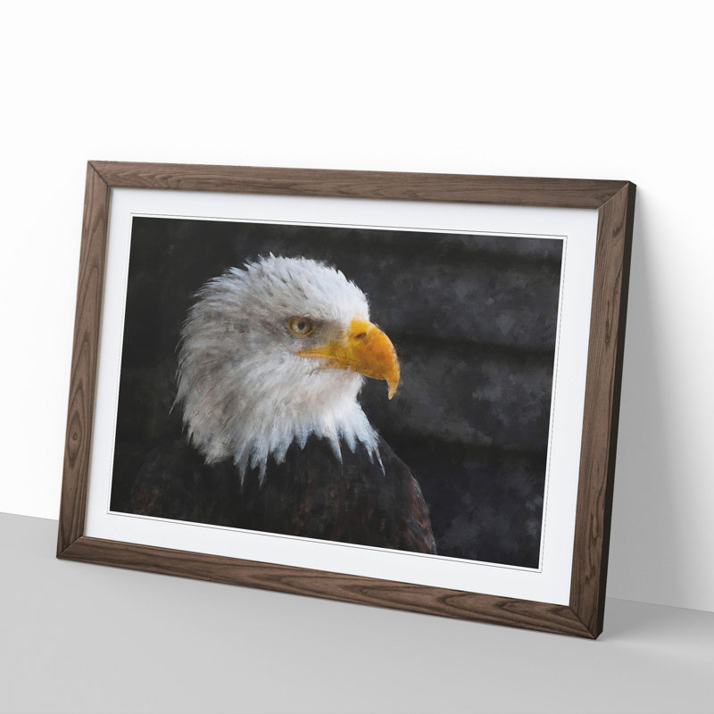Bald Eagle Vol.2 - Picture Frame Painting, 48cm H x 65cm W x 2cm D, Walnut Framed