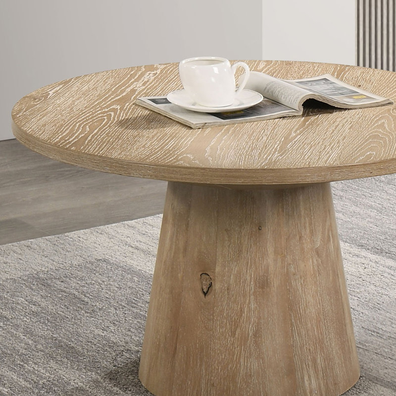 Table basse ronde de style contemporain, Chêne