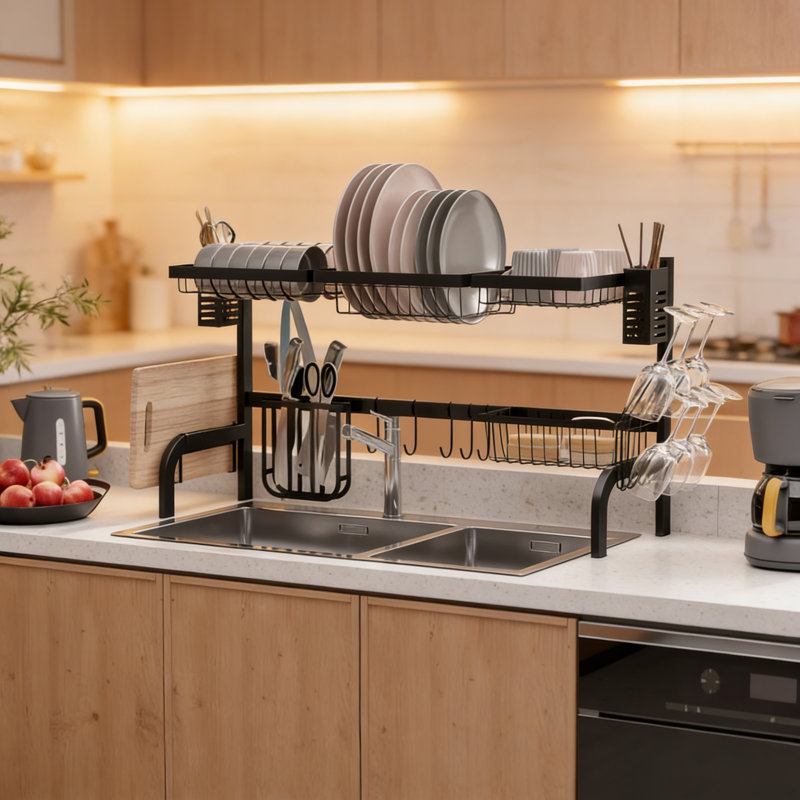 Steel Over The Sink Dish Rack