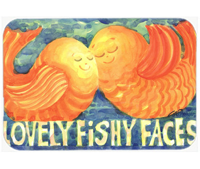 Caroline's Treasures Kissing Fish Glass Cutting Board