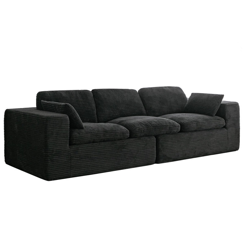 110" Oversized Sofa For Living Room, Black