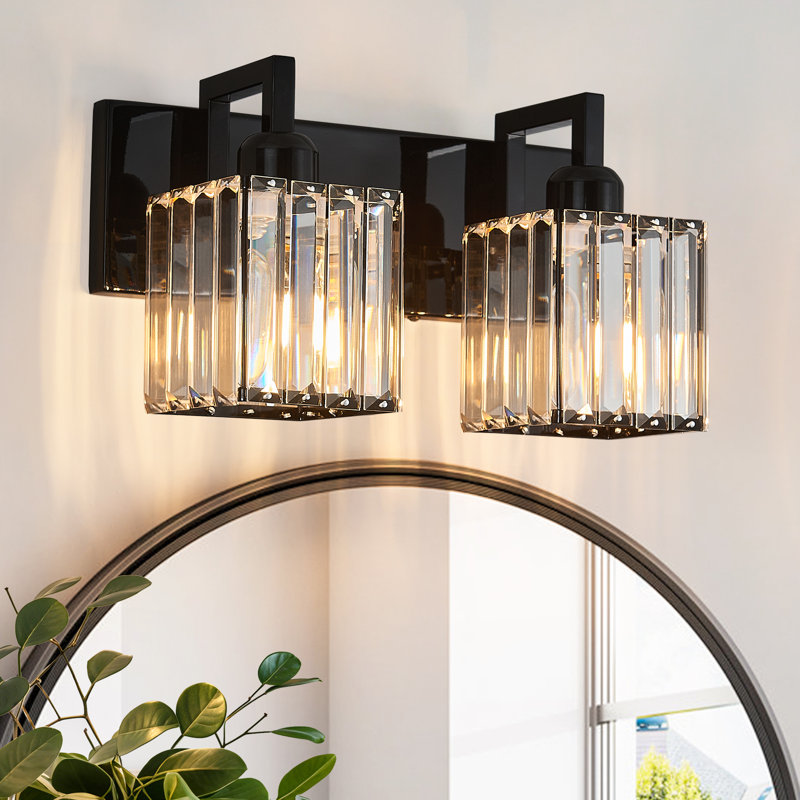 Kyneisha Vanity Light, 2 Lights, Plated Black