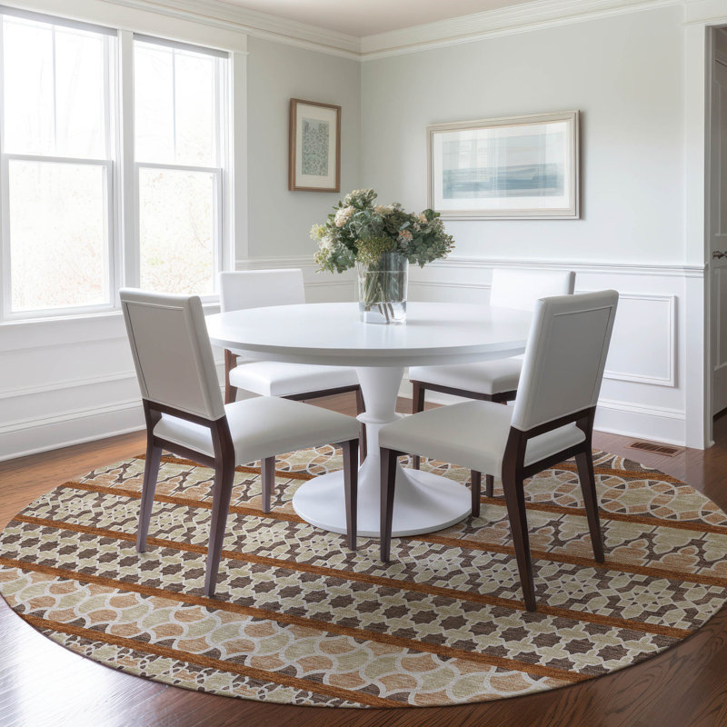 Juli Washable Moroccan Rug, Round 8'