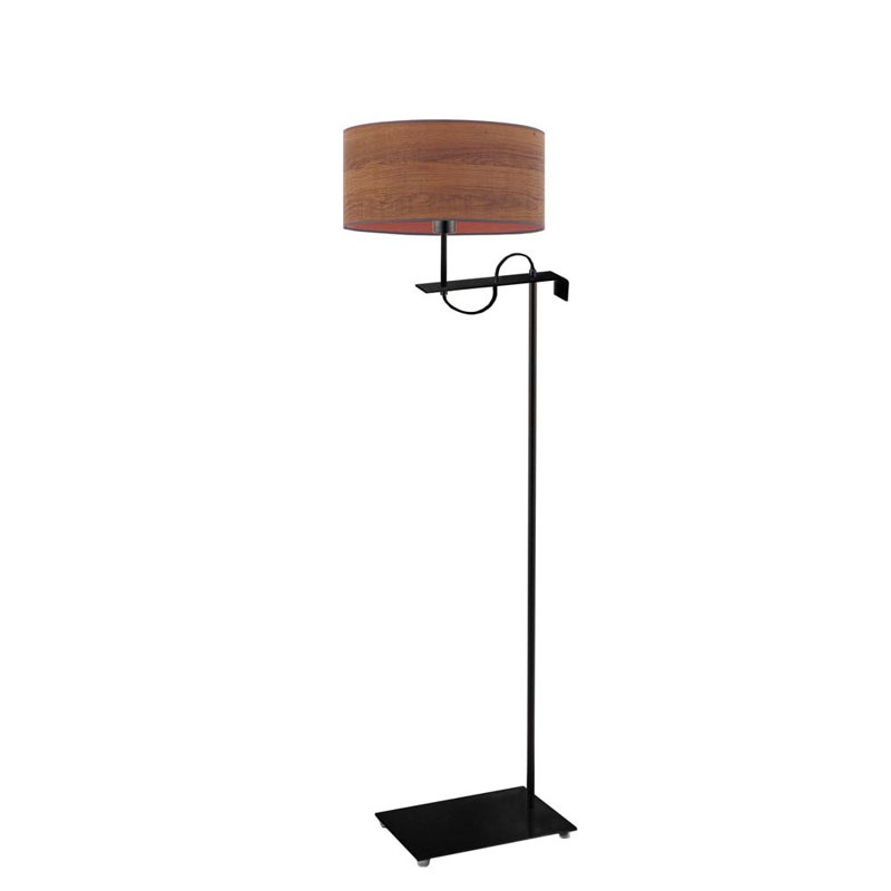 Birglinde 160cm Swing Arm Floor Lamp, Black, Brown