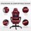 Fauteuil de jeu en cuir polyuréthane de bureau de course avec dossier inclinable, dossier lombaire et hauteur réglable-1489198889