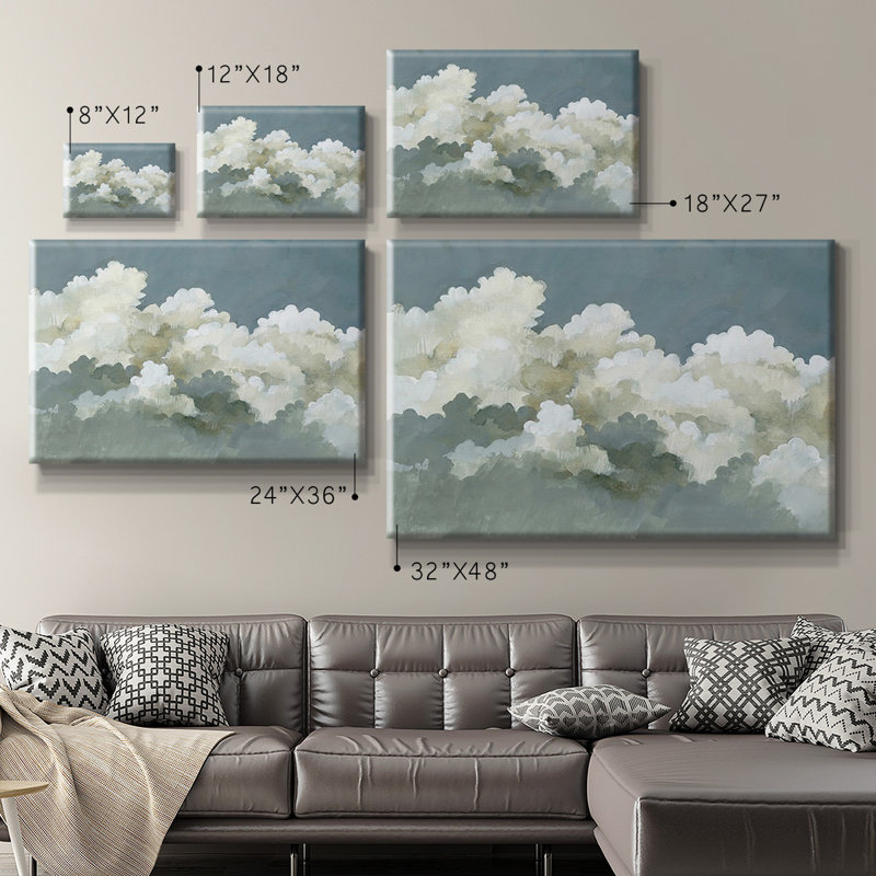 Toile tendue avec châssis de qualité supérieure Big Clouds III - prête à être accrochée, H 8 po x l 12 po