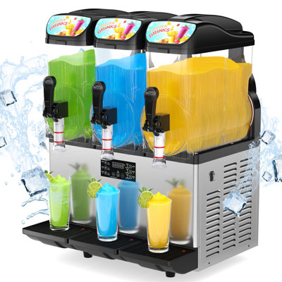 Machine à granité commerciale, machine à granité 45l / 12 gallons 1050w, machine à boisson glacée avec nettoyage automatique