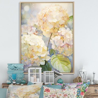 «Blaxlands Yellow Hydrangea Dappled Sunlight», reproduction sur toile
