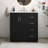30'' Solid Wood Frame Black Freestanding Bathroom Vanity Set With Ceramic Top