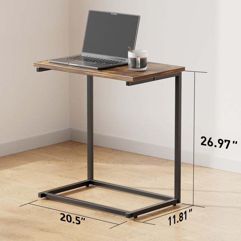 Ensemble de 2 tables de bout de 20,5 po, table d'appoint en forme de C, plateau de collation et table de chevet pour petit espace, table d'appoint peu encombrante pour canapé, salon, chambre à coucher, chevet, fauteuil inclinable, balcon